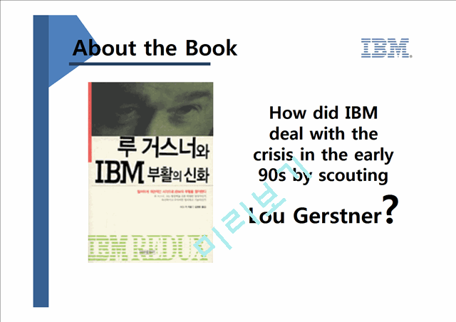 루 거스너 와 IBM부활의 신화,IBM,IBM부활,IBM분석,IBM기업분석,루거스너,IBM영문판   (3 )